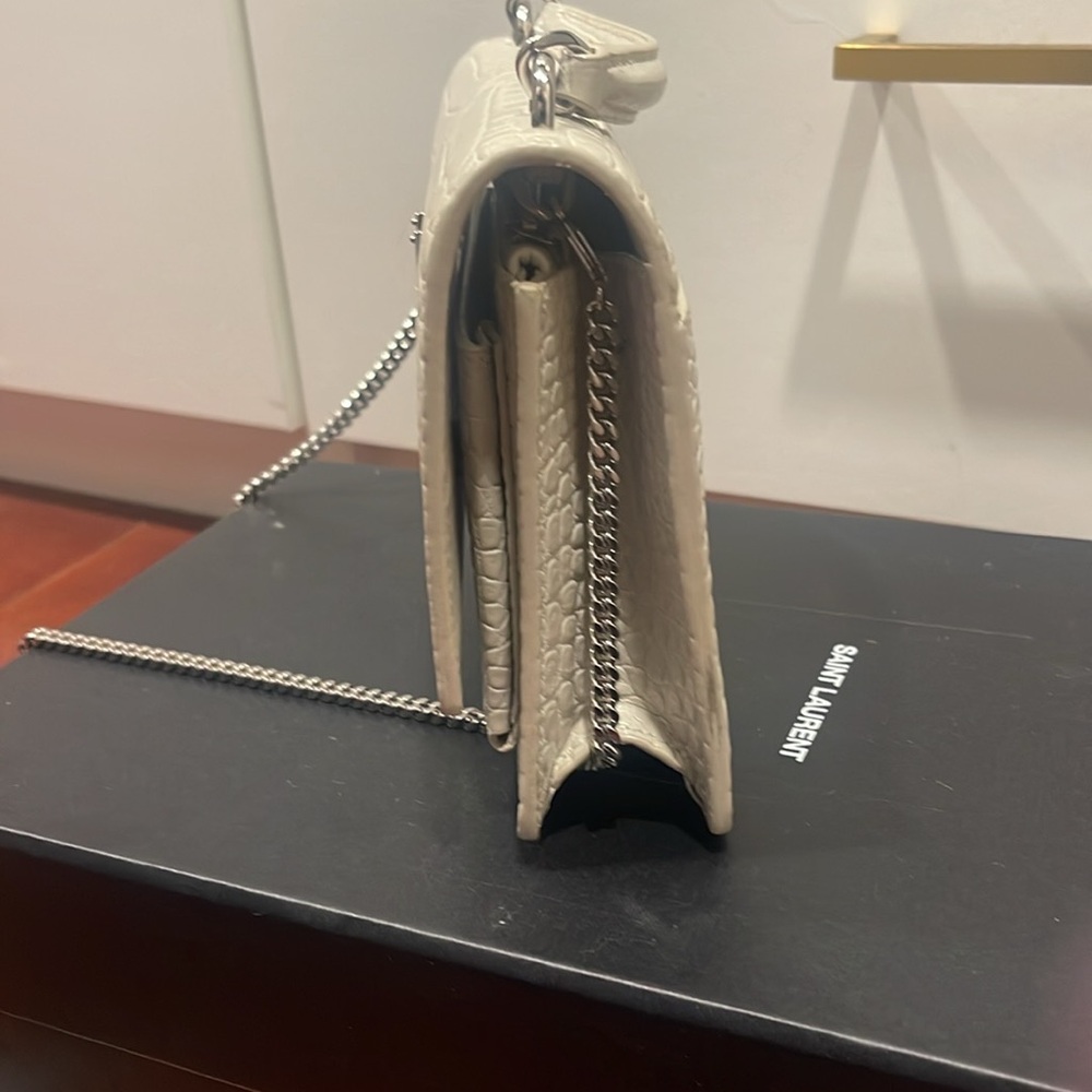 YSL Croc Embossed Sunset bag, small size - Picture 2 of 6